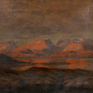 JOSÉ ARPA Y PEREA (1858-1952). Óleo sobre lienzo. “Paisaje fluvial crepuscular”
