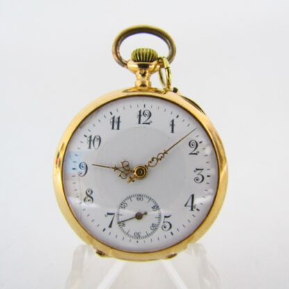Jules and Georges Perret (GPE). Hanging clock, lepine. 18k gold. Switzerland, ca. 1904.