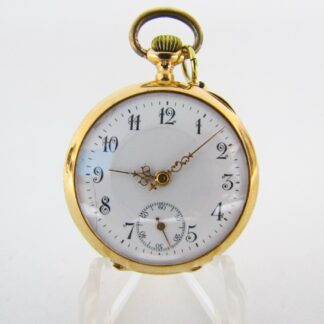 Jules and Georges Perret (GPE). Hanging clock, lepine. 18k gold. Switzerland, ca. 1904.