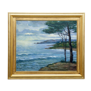 LOLA GÓMEZ GIL. Óleo sobre lienzo. "Paisaje costero"