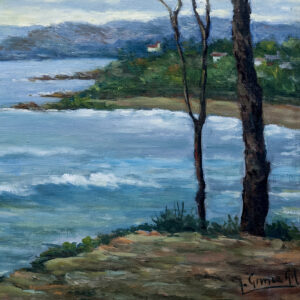 LOLA GÓMEZ GIL. Óleo sobre lienzo. "Paisaje costero"