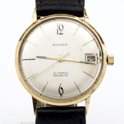 INCABLOC-ANKER. Armbanduhr für Männer. 14 Karat Gold. Deutschland ca. 1960.