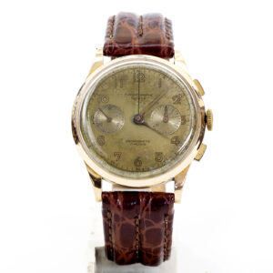 CHRONOGRAPHE SUISSE. Reloj Cronógrafo de pulsera. Oro 18k. Ca. 1950