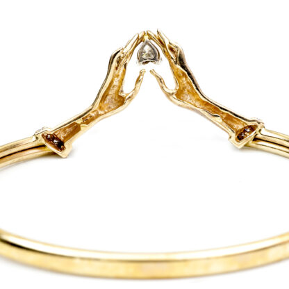 Conjunto de Pulsera, Collar y Pendientes en Oro de 14k, con 4 Diamantes talla Corazón de 0,83 ct. (K-L/SI1-SI2) y 38 diamantes, talla Brillante de 0,57 ct. (H-I/SI). Certificado IGE. 30,49 gr.