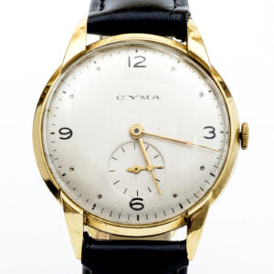CYMA. Reloj de pulsera para caballero. Oro 18k. Suiza, Ca. 1945.