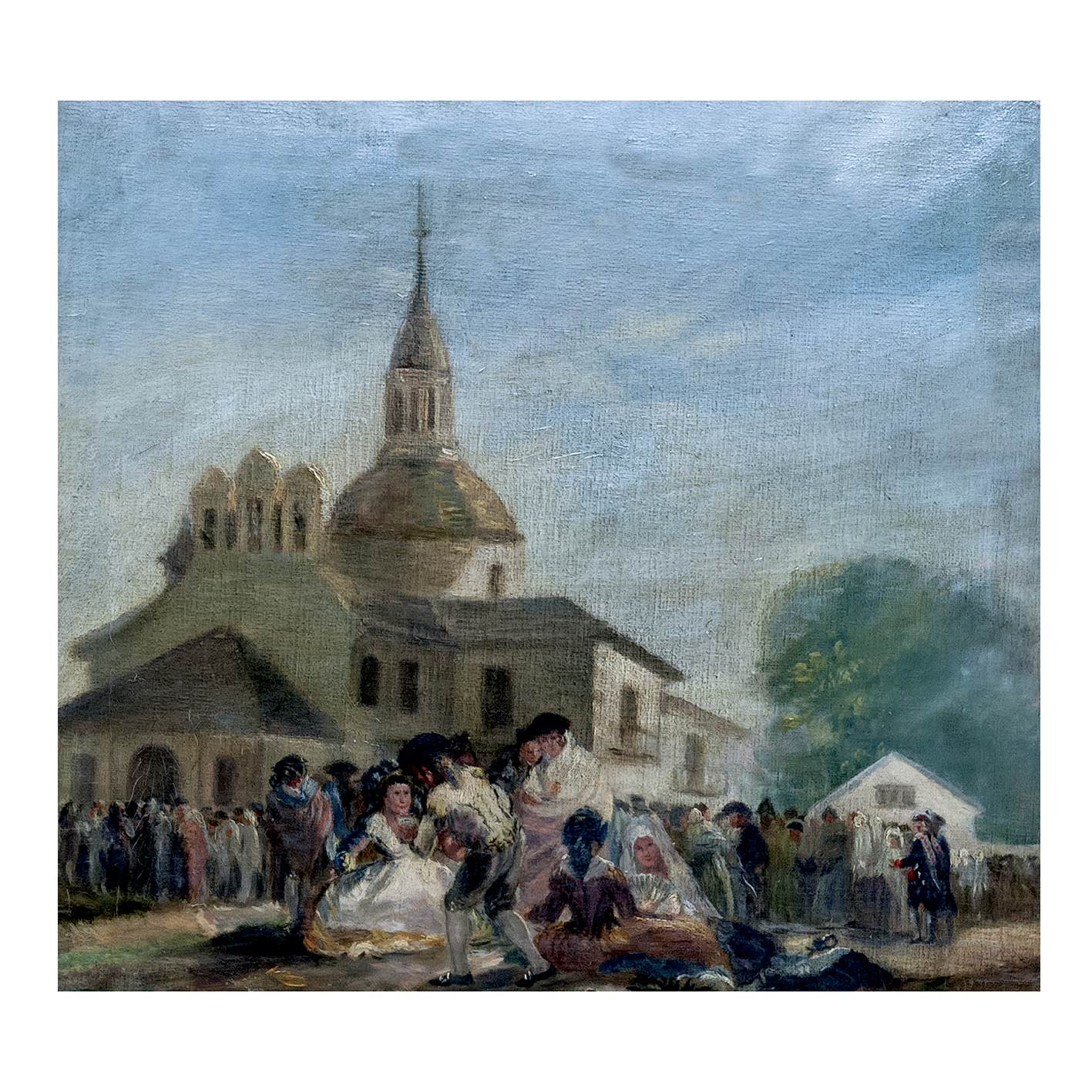 Ernest Santasusagna i Santacreu (1900-1964). Óleo sobre lienzo pegado a tabla. "Romería" Ernest Santasusagna i Santacreu (1900-1964). Óleo sobre lienzo pegado a tabla. "Romería"