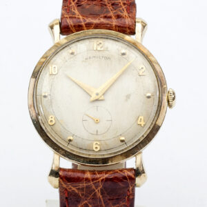 Hamilton. Reloj de pulsera para caballero. Oro 10k. U.S.A., ca. 1950.