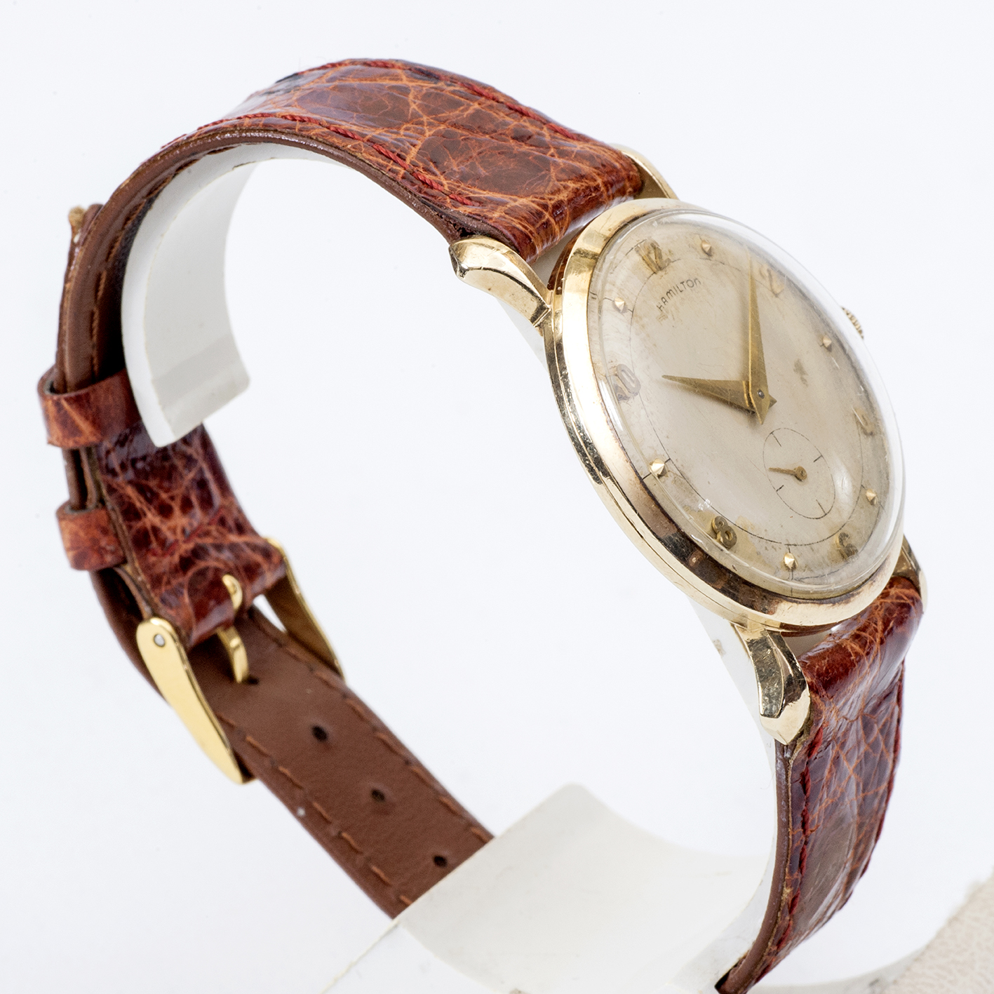Hamilton. Reloj de pulsera para caballero. Oro 10k. U.S.A., ca. 1950. Hamilton. Reloj de pulsera para caballero. Oro 10k. U.S.A., ca. 1950.