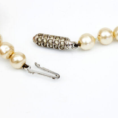 JKA. Necklace with Japanese Akoya Pearls. Closure in 800 Silver with 15 diamonds.