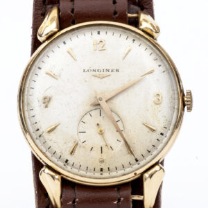 LONGINES. Reloj de pulsera para caballero. Oro 18k. Suiza, Ca. 1945