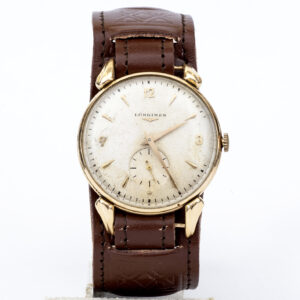 LONGINES. Reloj de pulsera para caballero. Oro 18k. Suiza, Ca. 1945