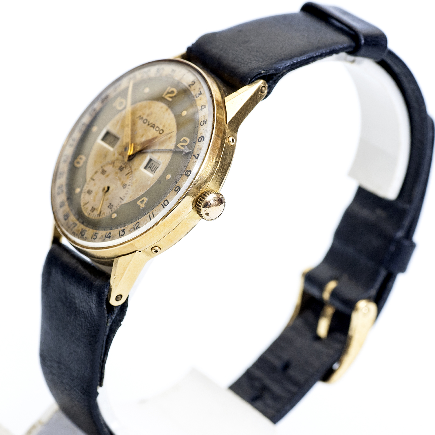 MOVADO. Reloj de Caballero de Movimiento complejo. Oro 18k. Suiza, ca. 1930 MOVADO. Reloj de Caballero de Movimiento complejo. Oro 18k. Suiza, ca. 1930