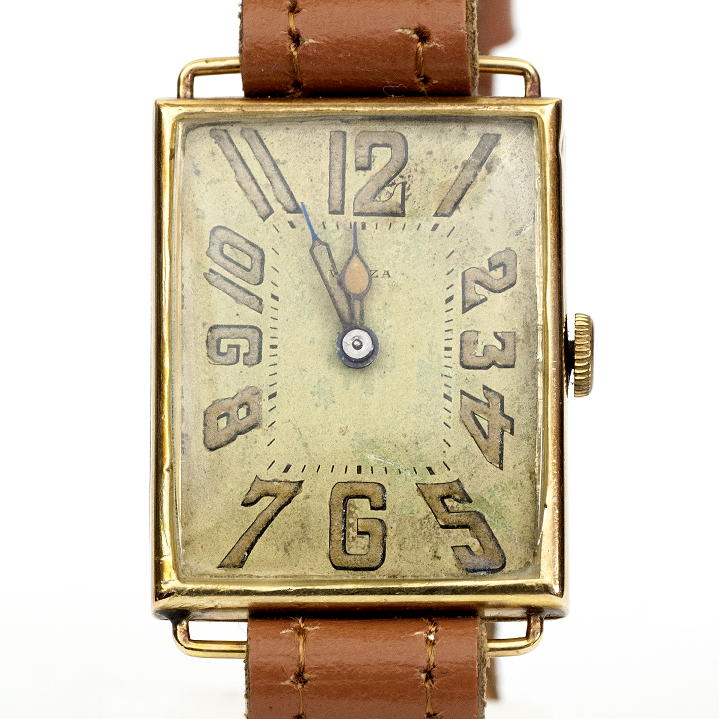 WARZA. Reloj Suizo de pulsera para caballero. Oro 14k. Ca. 1910 WARZA. Reloj Suizo de pulsera para caballero. Oro 14k. Ca. 1910