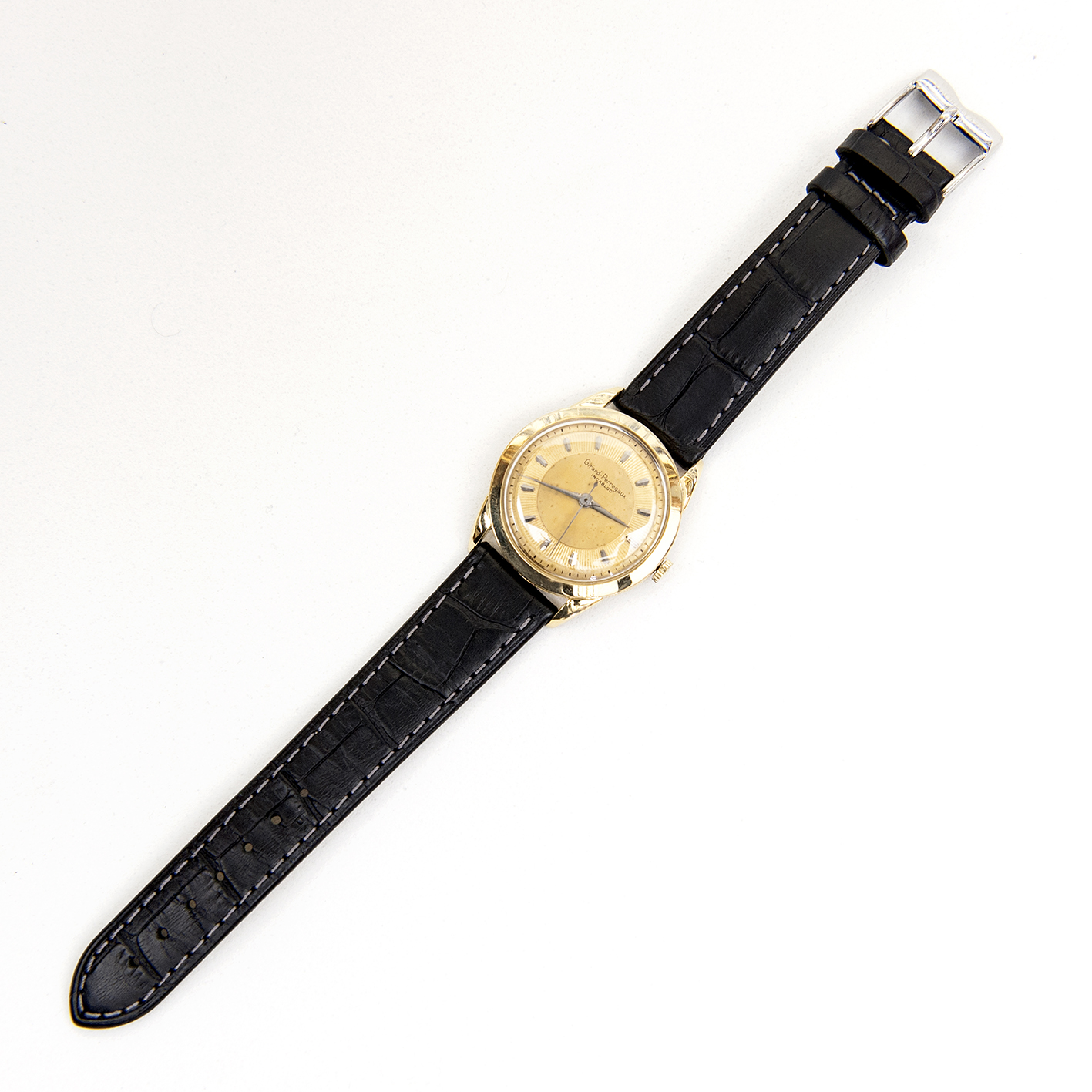 GIRARD PERREGAUX Incabloc. Reloj de pulsera de caballero. Oro 18k. Suiza, ca. 1960 GIRARD PERREGAUX Incabloc. Reloj de pulsera de caballero. Oro 18k. Suiza, ca. 1960