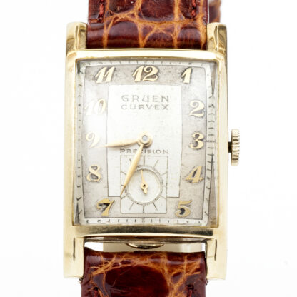 GRUEN CORVEX. Reloj de pulsera unisex. Oro 14k. Suiza, 1941.