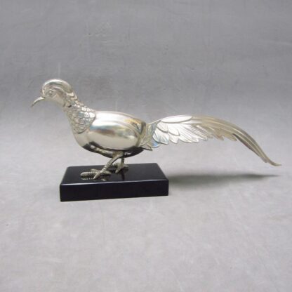 Vogel aus Sterlingsilber, auf Sockel. Spanien, 20. Jahrhundert