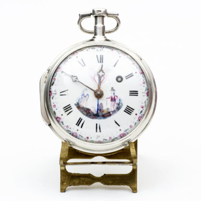 Reloj francés de Bolsillo para caballero, lepine, Verge Fusee. Plata. Ca. 1820.