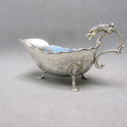 Sterling silver sauce boat. Spain, 20th century