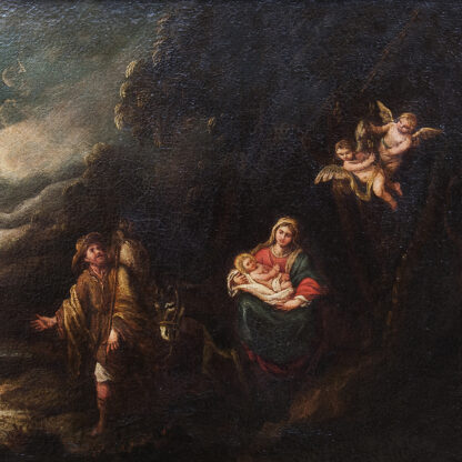 FRANCISCO DE ANTOLINEZ Y SARABIA.(1645-1700). Óleo sobre lienzo. "Huida a Egipto".