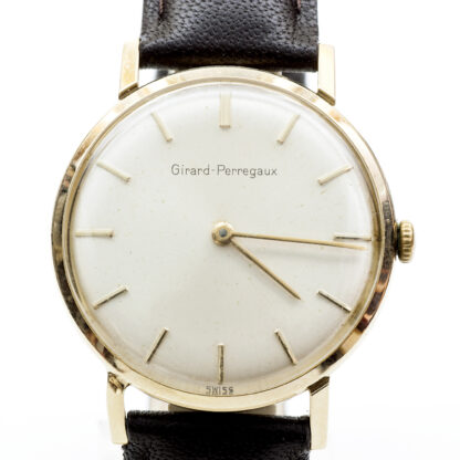 GIRARD PERREGAUX. Guilloché. Reloj de pulsera de caballero. Oro 14k. Suiza, ca. 1960