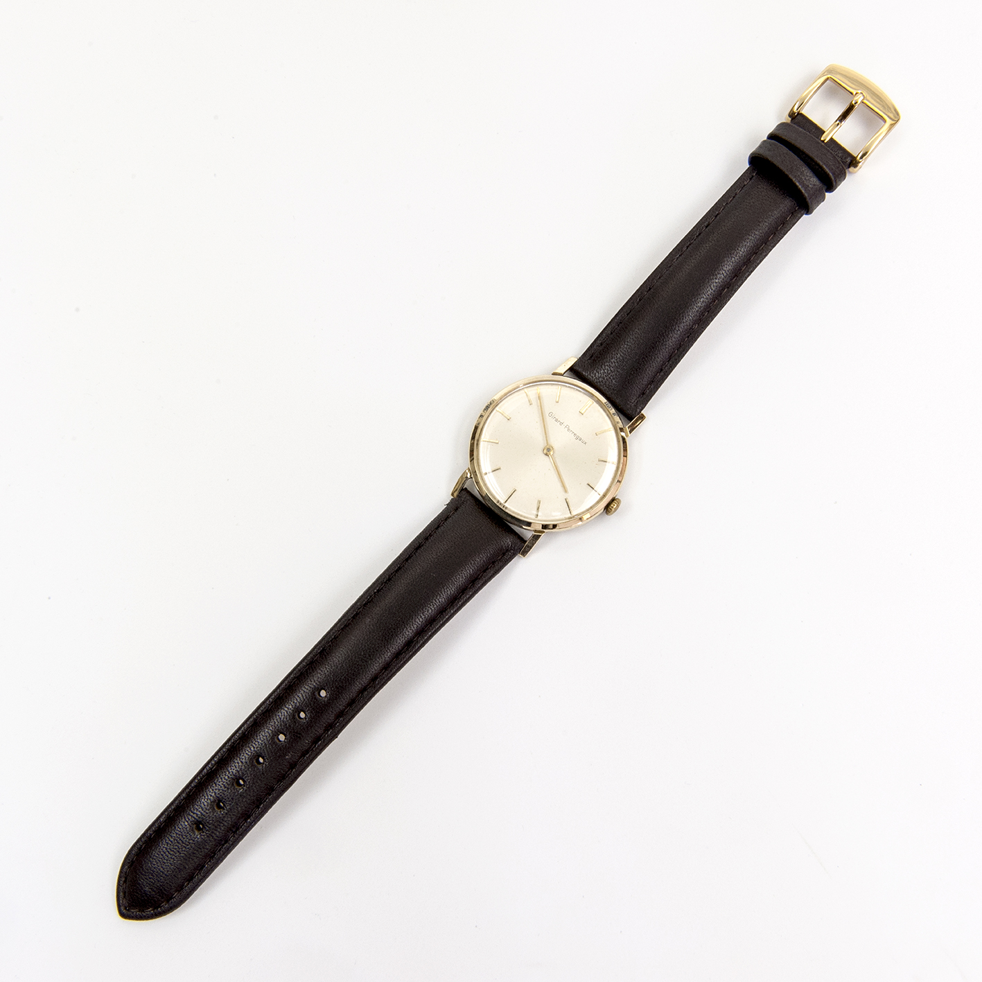 GIRARD PERREGAUX. Guilloché. Reloj de pulsera de caballero. Oro 14k. Suiza, ca. 1960 GIRARD PERREGAUX. Guilloché. Reloj de pulsera de caballero. Oro 14k. Suiza, ca. 1960