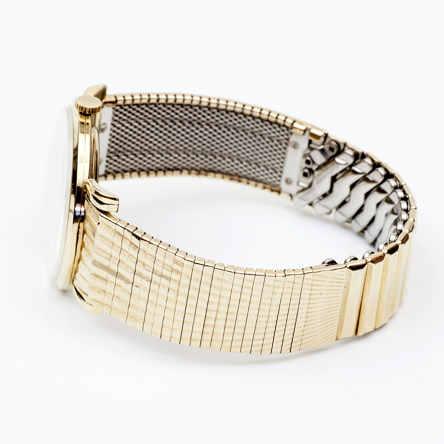 HAMILTON BRADFORD. Reloj de pulsera para caballero. Caja Oro 14k. Pulsera Acero chapado Oro 10k.U.S.A., 1954. HAMILTON BRADFORD. Reloj de pulsera para caballero. Caja Oro 14k. Pulsera Acero chapado Oro 10k.U.S.A., 1954.