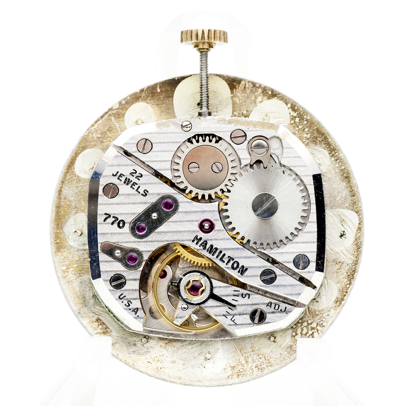 HAMILTON BRADFORD. Reloj de pulsera para caballero. Caja Oro 14k. Pulsera Acero chapado Oro 10k.U.S.A., 1954. HAMILTON BRADFORD. Reloj de pulsera para caballero. Caja Oro 14k. Pulsera Acero chapado Oro 10k.U.S.A., 1954.