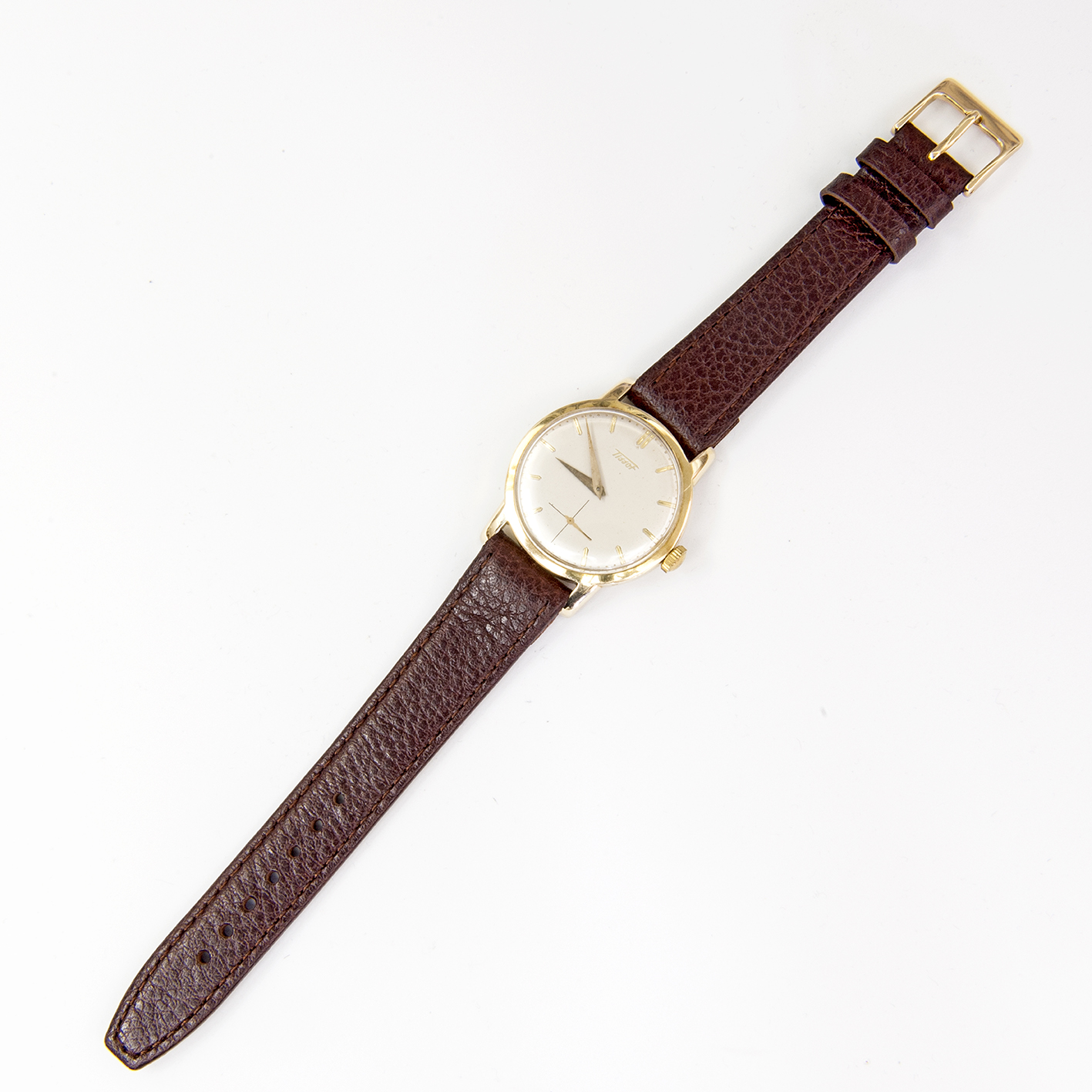 TISSOT. Reloj de pulsera para caballero. Oro 14k. Suiza, Ca. 1950. TISSOT. Reloj de pulsera para caballero. Oro 14k. Suiza, Ca. 1950.