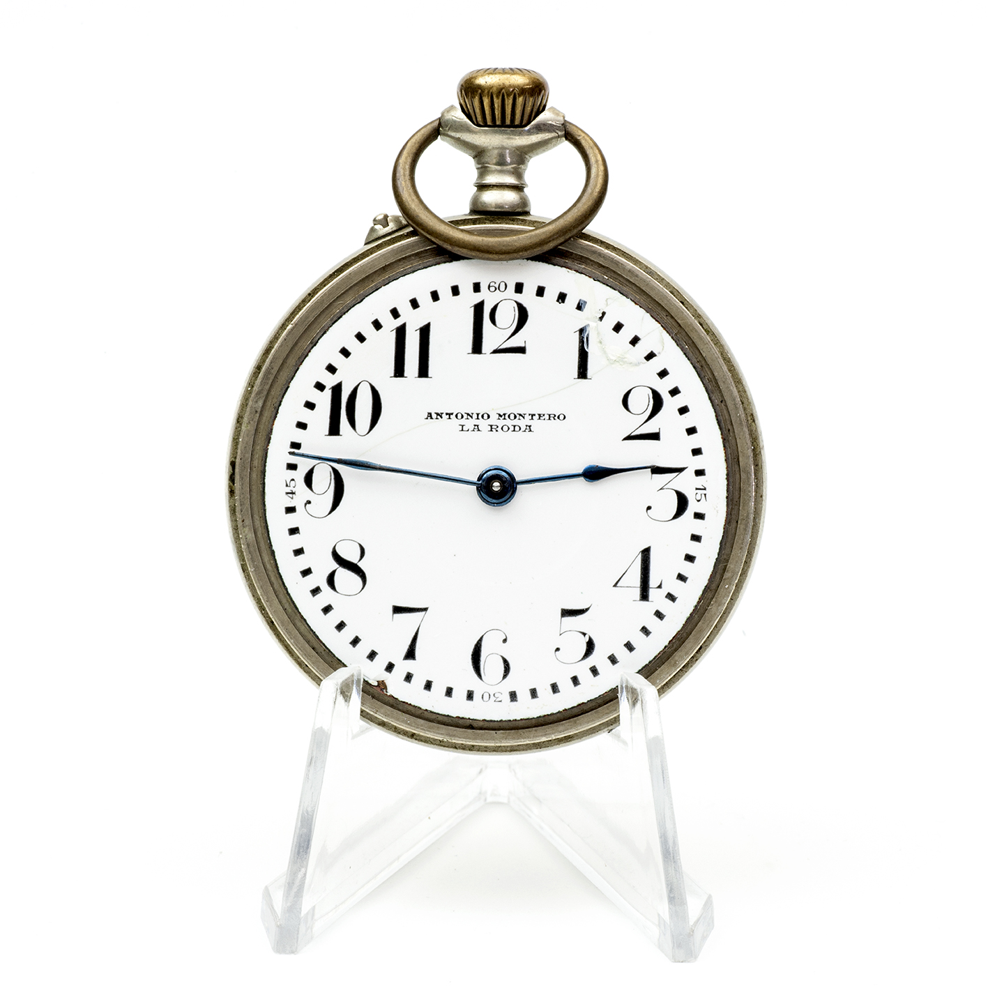 ANTONIO MONTERO (La Roda, Albacete). Reloj de bolsillo, lepine y remontoir. Suiza, ca. 1930 ANTONIO MONTERO (La Roda, Albacete). Reloj de bolsillo, lepine y remontoir. Suiza, ca. 1930
