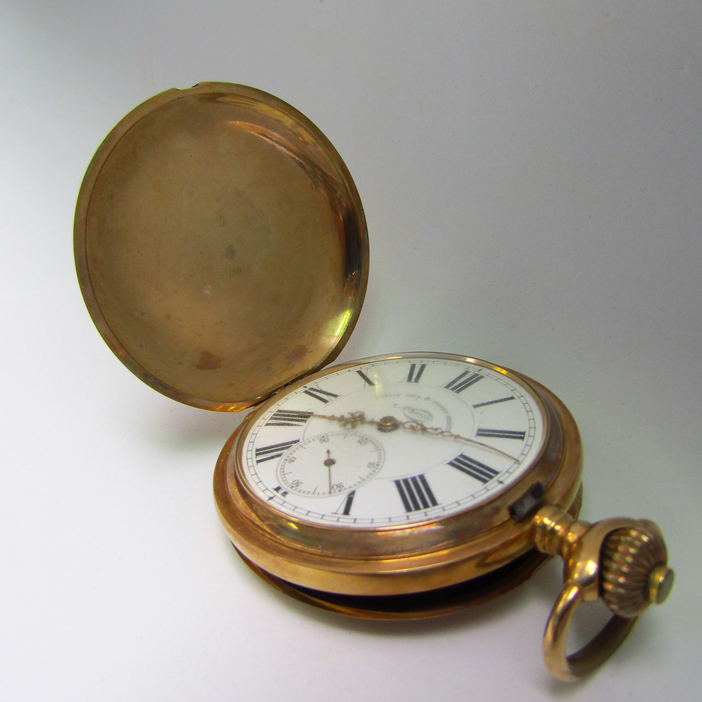 CHAVIN FILS & PROST MOREZ. Reloj de bolsillo para caballero, saboneta y remontoir. Oro 14k. Siglo XIX CHAVIN FILS & PROST MOREZ. Reloj de bolsillo para caballero, saboneta y remontoir. Oro 14k. Siglo XIX