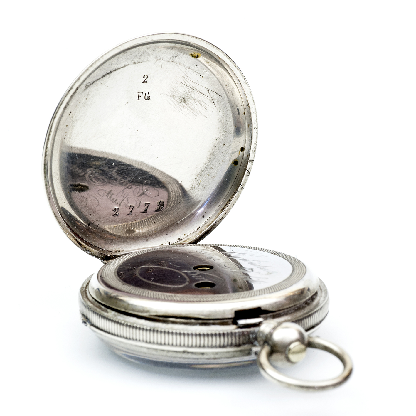 FG. Reloj de colgar lepine. Plata. Suiza, ca. 1900. FG. Reloj de colgar lepine. Plata. Suiza, ca. 1900.