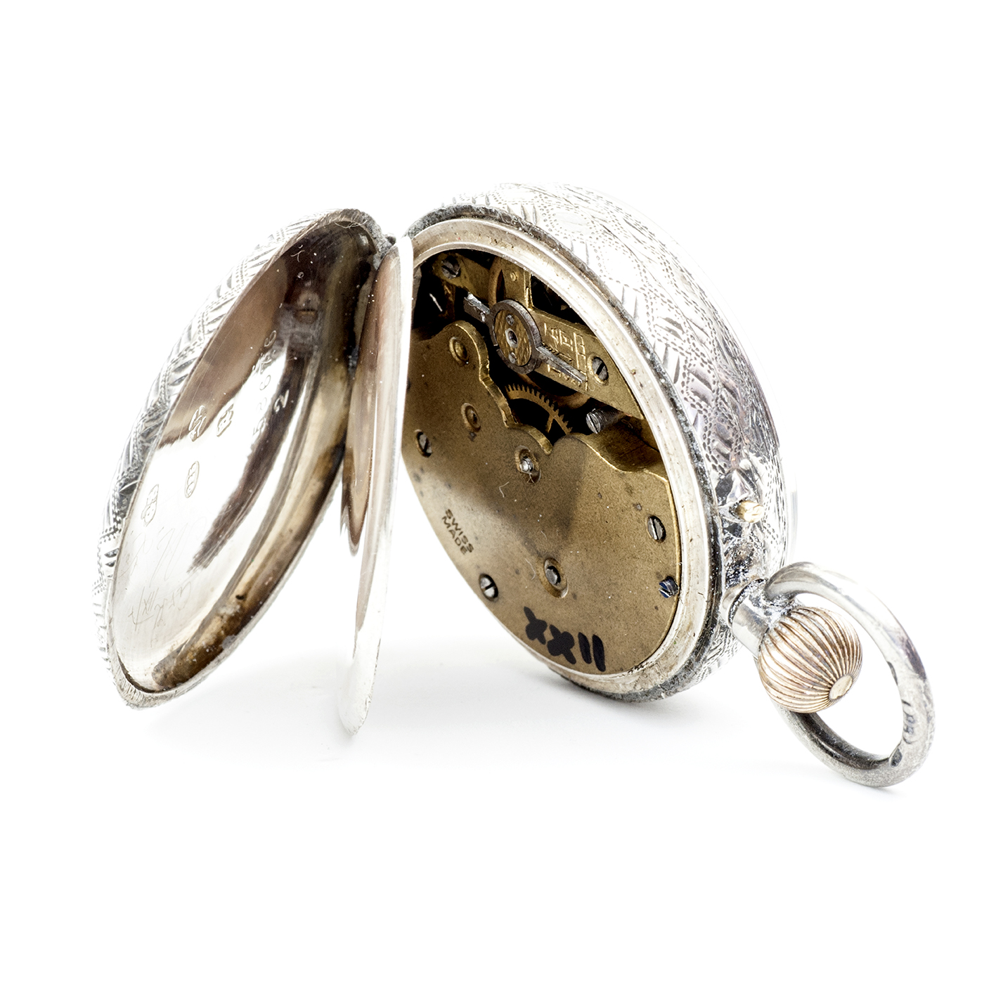 GEORGE STOCKWELL. Reloj de colgar lepine y remontoir. Plata. Londres, 1916. GEORGE STOCKWELL. Reloj de colgar lepine y remontoir. Plata. Londres, 1916.