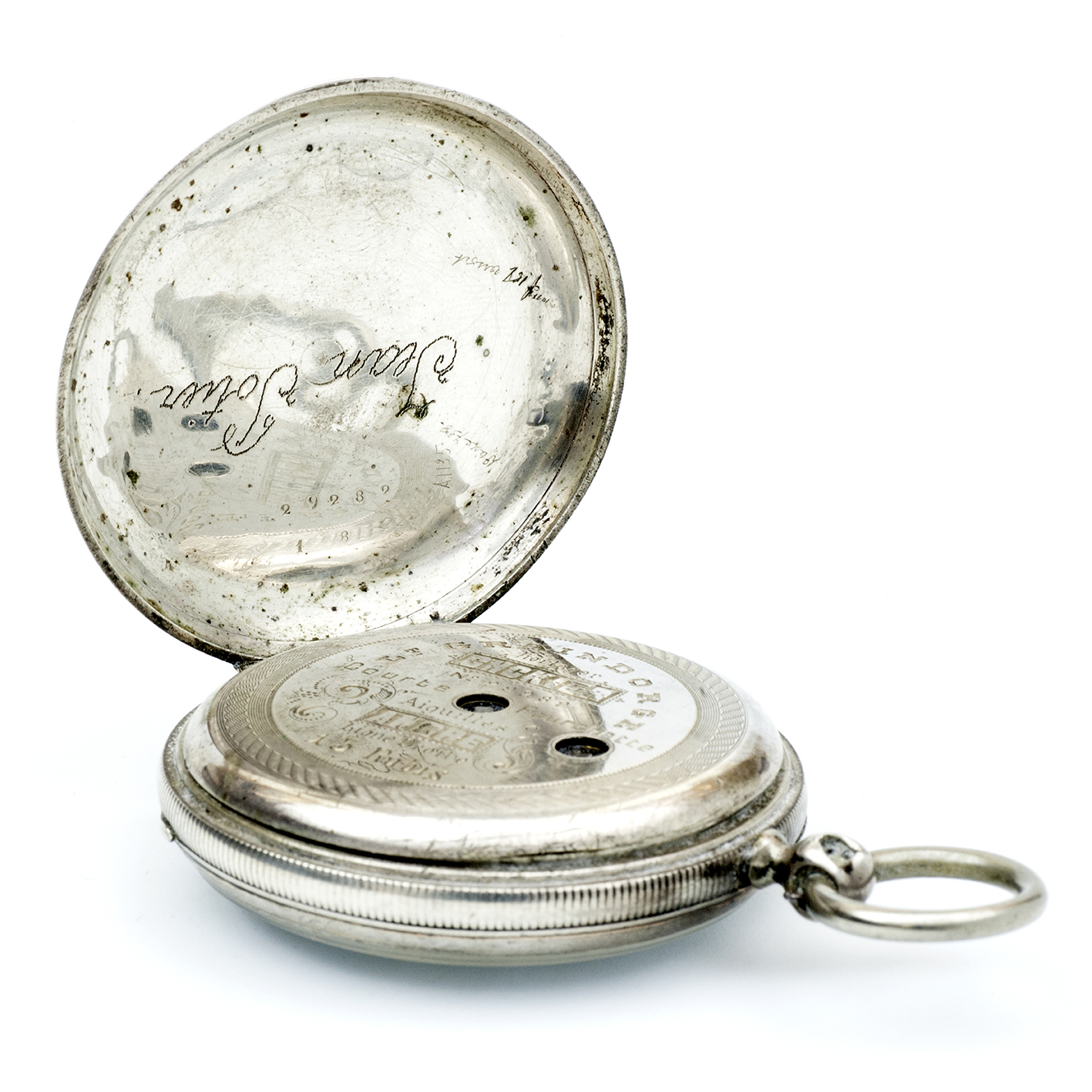 Lt. GRAINDORGE. Reloj de Bolsillo lepine. Plata. Aiguilles, Francia, ca. 1900. Lt. GRAINDORGE. Reloj de Bolsillo lepine. Plata. Aiguilles, Francia, ca. 1900.