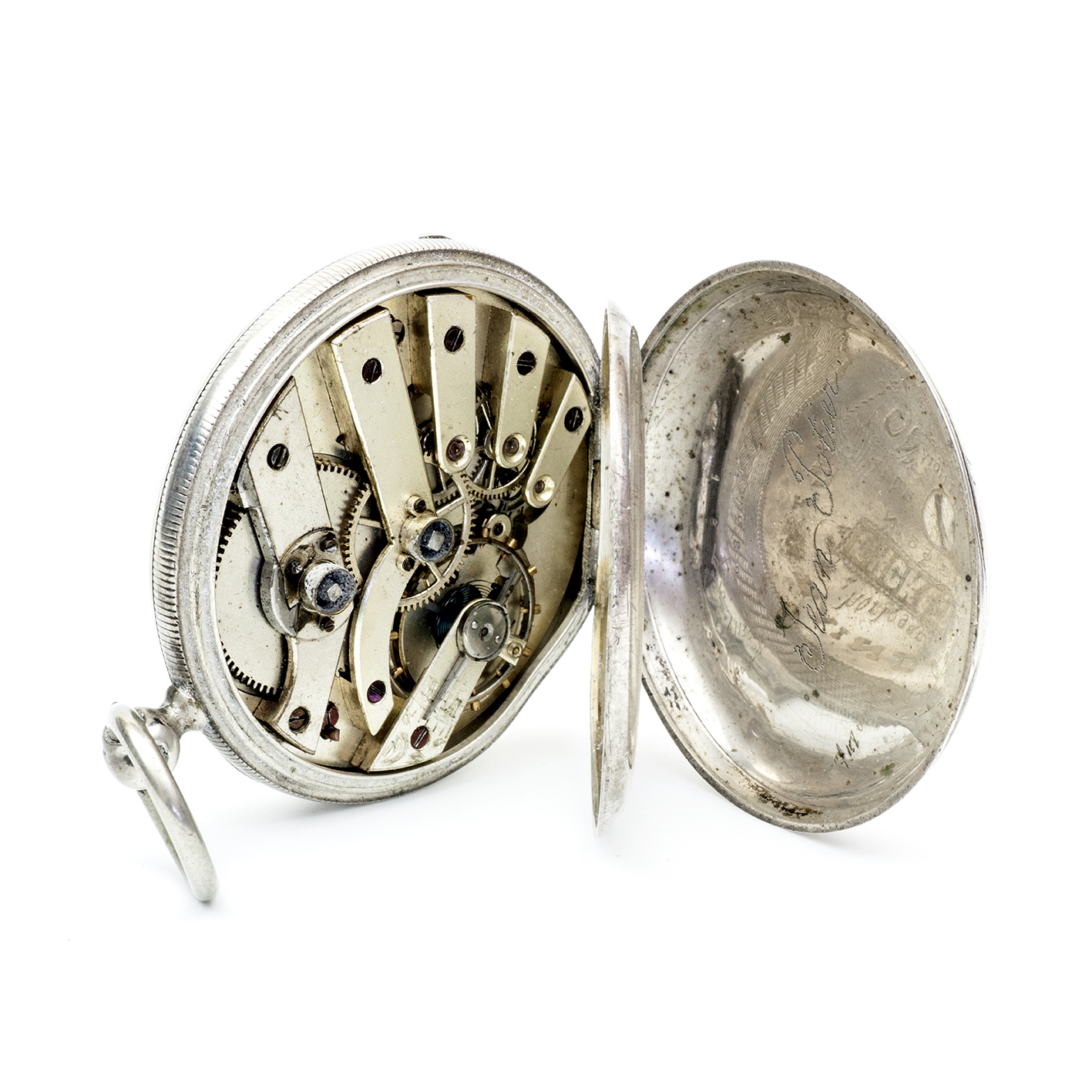 Lt. GRAINDORGE. Reloj de Bolsillo lepine. Plata. Aiguilles, Francia, ca. 1900. Lt. GRAINDORGE. Reloj de Bolsillo lepine. Plata. Aiguilles, Francia, ca. 1900.