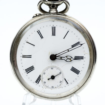 Pocket watch, lepine and remontoir. Silver. Germany, ca. 1890.