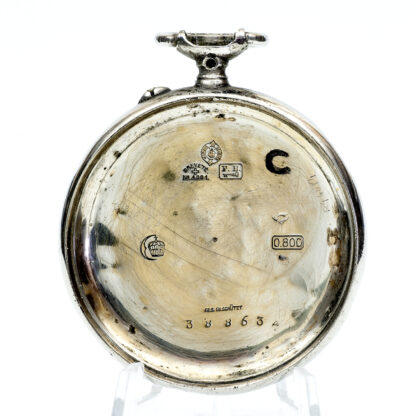 Pocket watch, lepine and remontoir. Silver. Germany, ca. 1890.