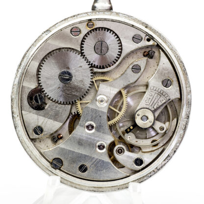 Swiss pocket watch, lepine and remontoir. Silver. Switzerland, ca. 1940