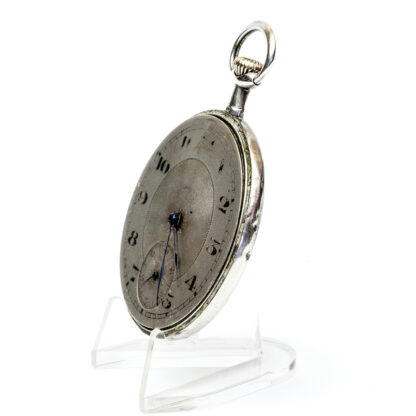 Swiss pocket watch, lepine and remontoir. Silver. Switzerland, ca. 1940