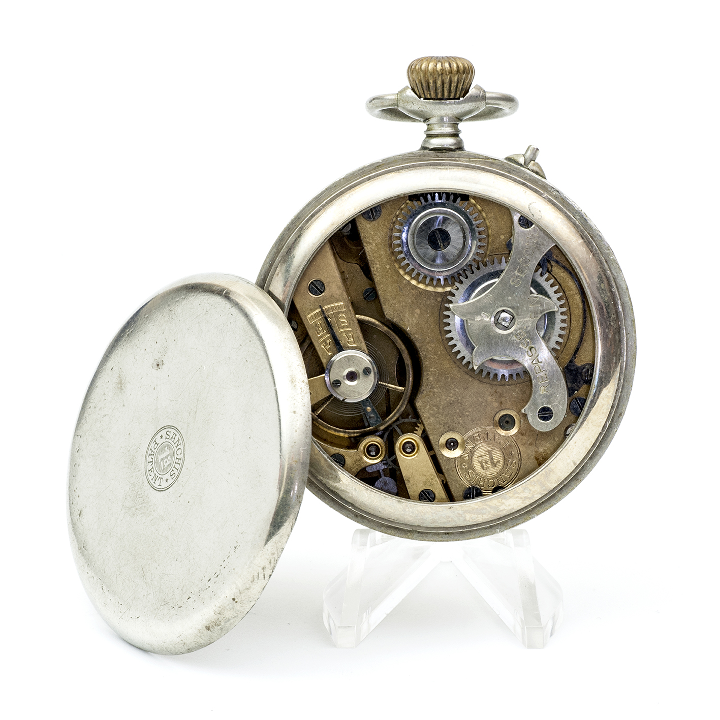 SANCHIS PATENT E.S. 1ª. Reloj de bolsillo, lepine y remontoir. Suiza, ca.1900. SANCHIS PATENT E.S. 1ª. Reloj de bolsillo, lepine y remontoir. Suiza, ca.1900.
