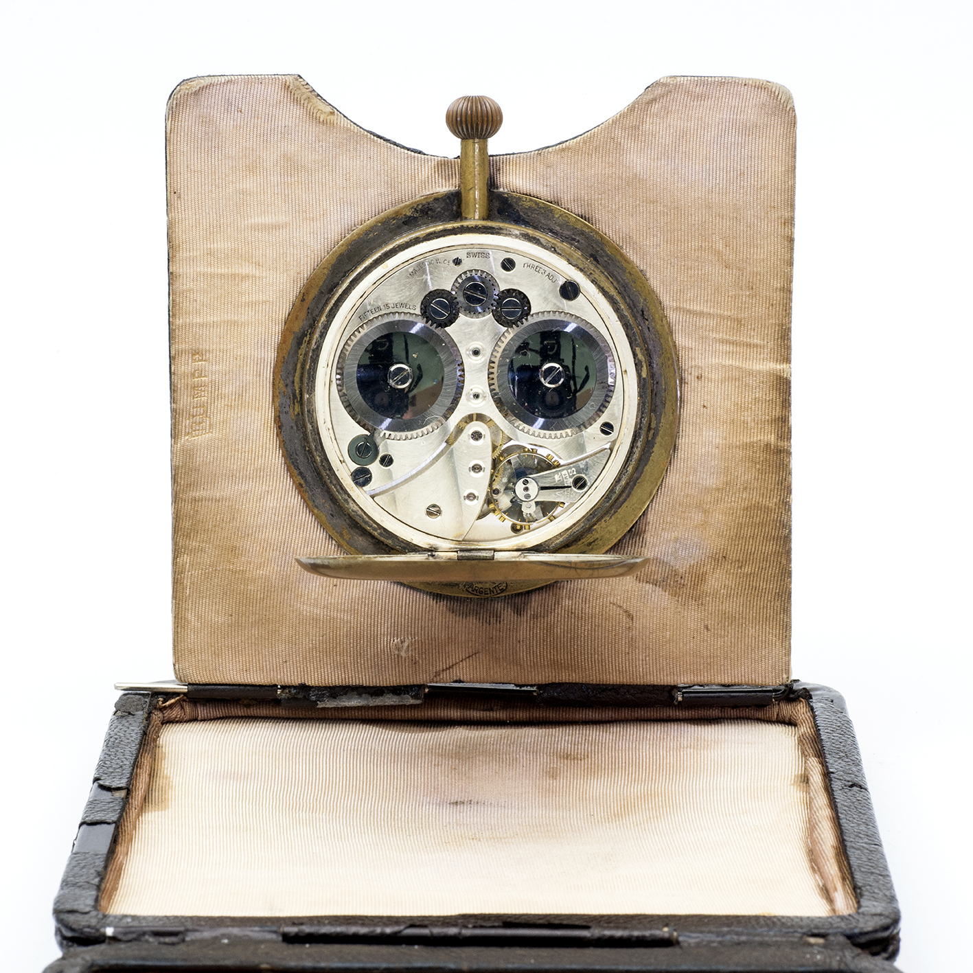 SPAULDING & Co. Reloj suizo de bolsillo-sobremesa, ocho días cuerda, lepine y remontoir. Suiza, ca. 1900 SPAULDING & Co. Reloj suizo de bolsillo-sobremesa, ocho días cuerda, lepine y remontoir. Suiza, ca. 1900