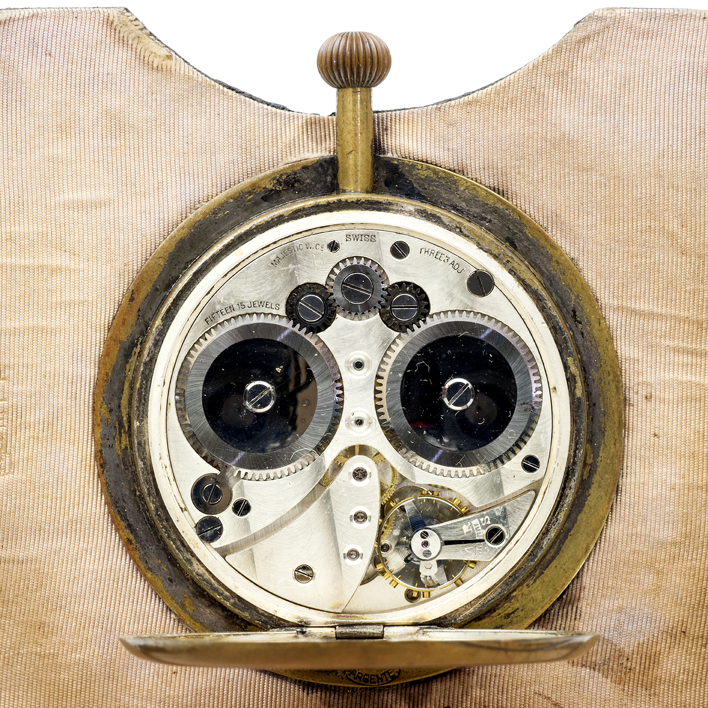 SPAULDING & Co. Reloj suizo de bolsillo-sobremesa, ocho días cuerda, lepine y remontoir. Suiza, ca. 1900 SPAULDING & Co. Reloj suizo de bolsillo-sobremesa, ocho días cuerda, lepine y remontoir. Suiza, ca. 1900