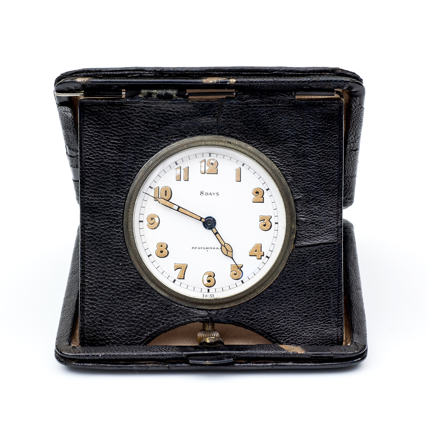 SPAULDING & Co. Reloj suizo de bolsillo-sobremesa, ocho días cuerda, lepine y remontoir. Suiza, ca. 1900 SPAULDING & Co. Reloj suizo de bolsillo-sobremesa, ocho días cuerda, lepine y remontoir. Suiza, ca. 1900