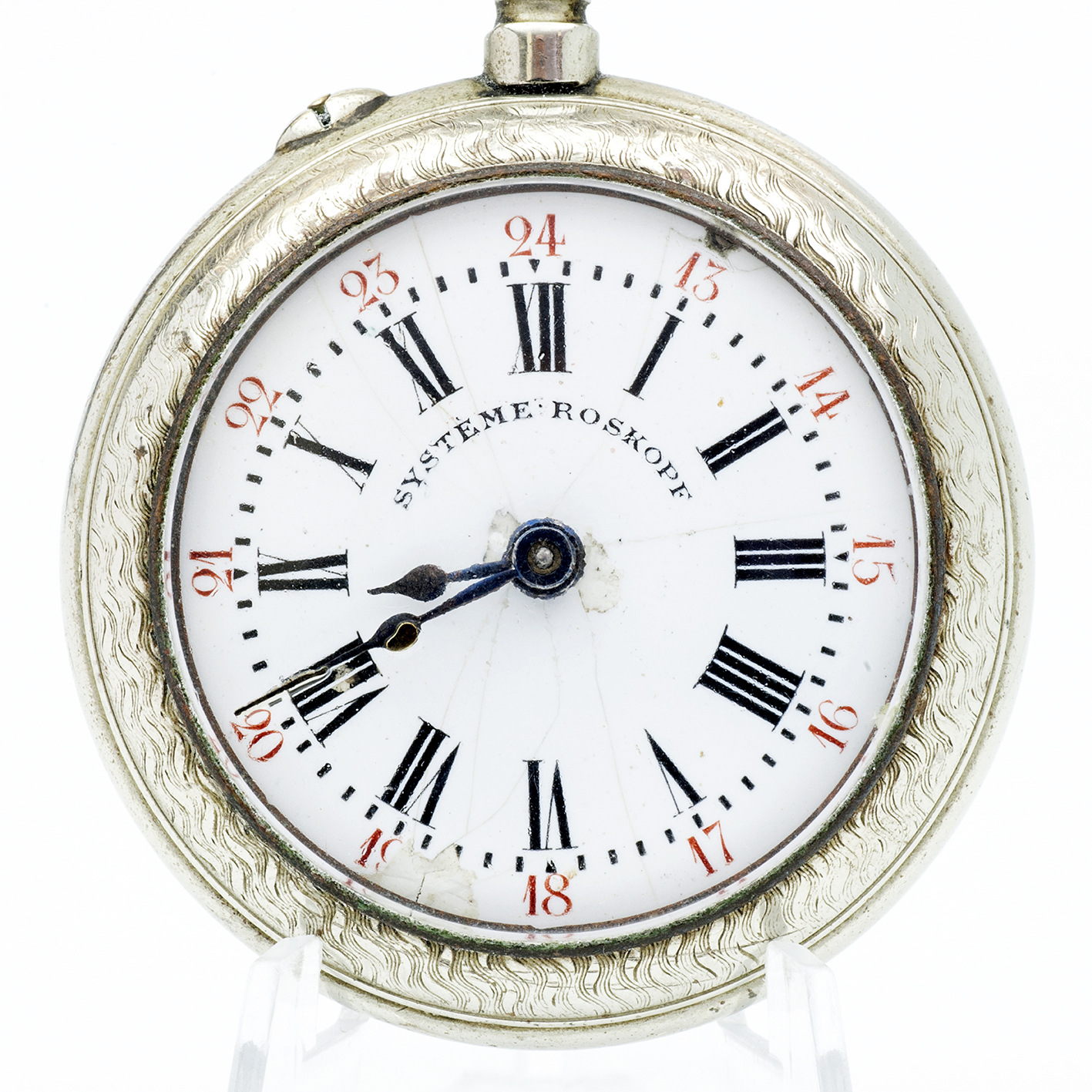 SYSTEM ROSKOPF. Reloj de bolsillo, lepine y remontoir. Suiza, ca. 1940. SYSTEM ROSKOPF. Reloj de bolsillo, lepine y remontoir. Suiza, ca. 1940.