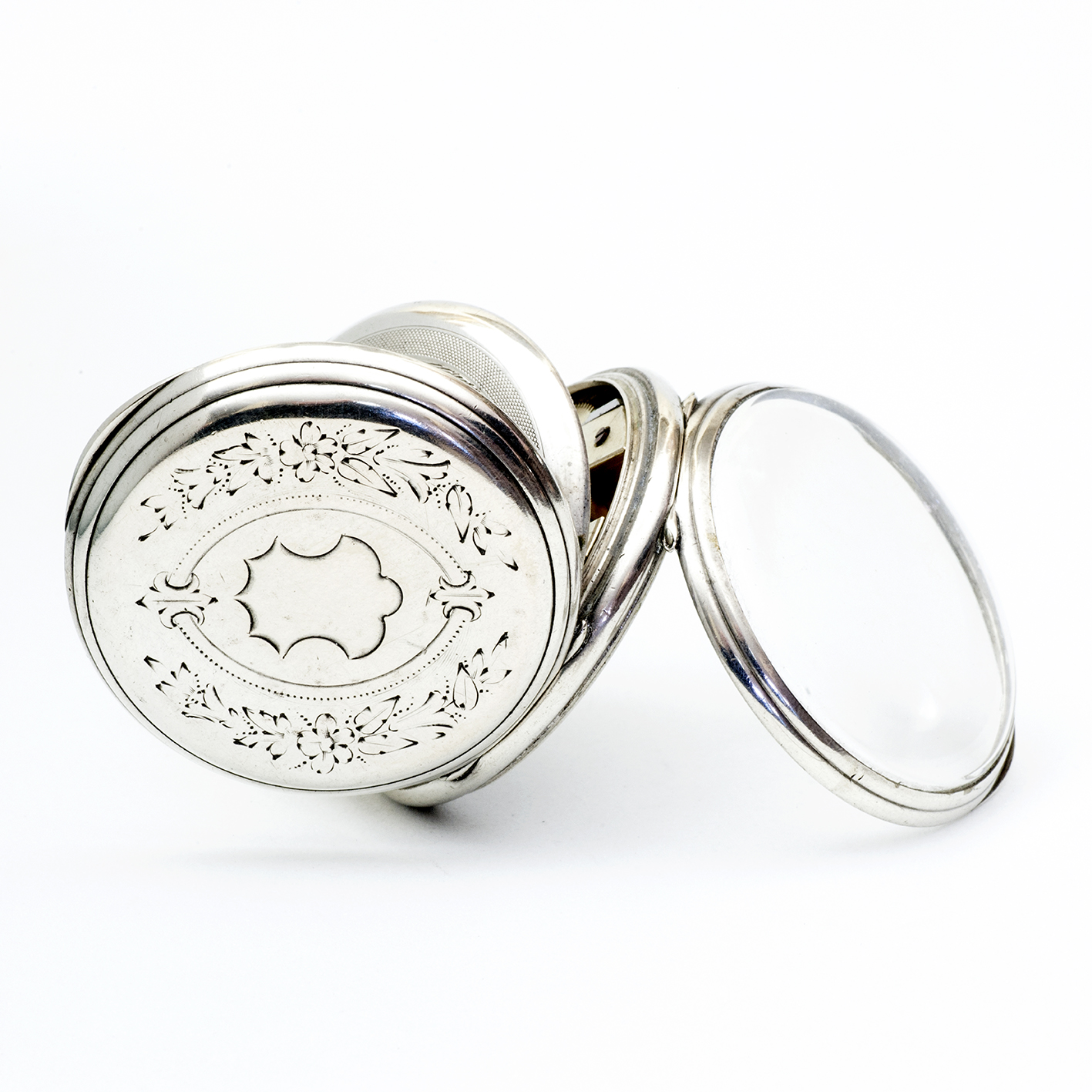 A GRUET (AG). Reloj francés de bolsillo, lepine. Plata. Suiza, ca. 1880. A GRUET (AG). Reloj francés de bolsillo, lepine. Plata. Suiza, ca. 1880.
