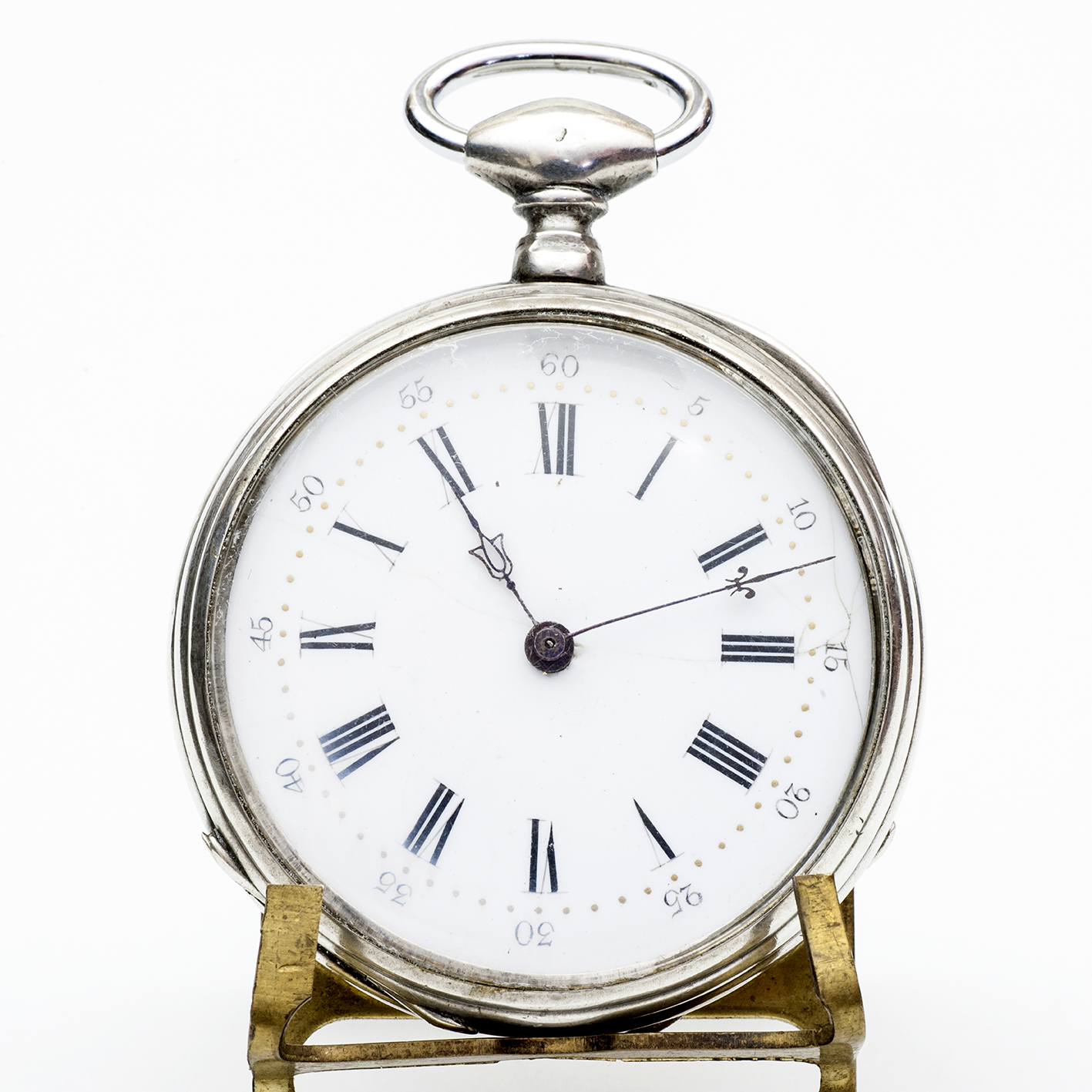 A GRUET (AG). Reloj francés de bolsillo, lepine. Plata. Suiza, ca. 1880. A GRUET (AG). Reloj francés de bolsillo, lepine. Plata. Suiza, ca. 1880.