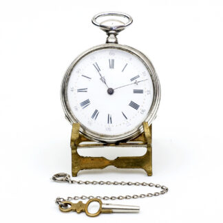 A GRUET (AG). Reloj francés de bolsillo, lepine. Plata. Suiza, ca. 1880.