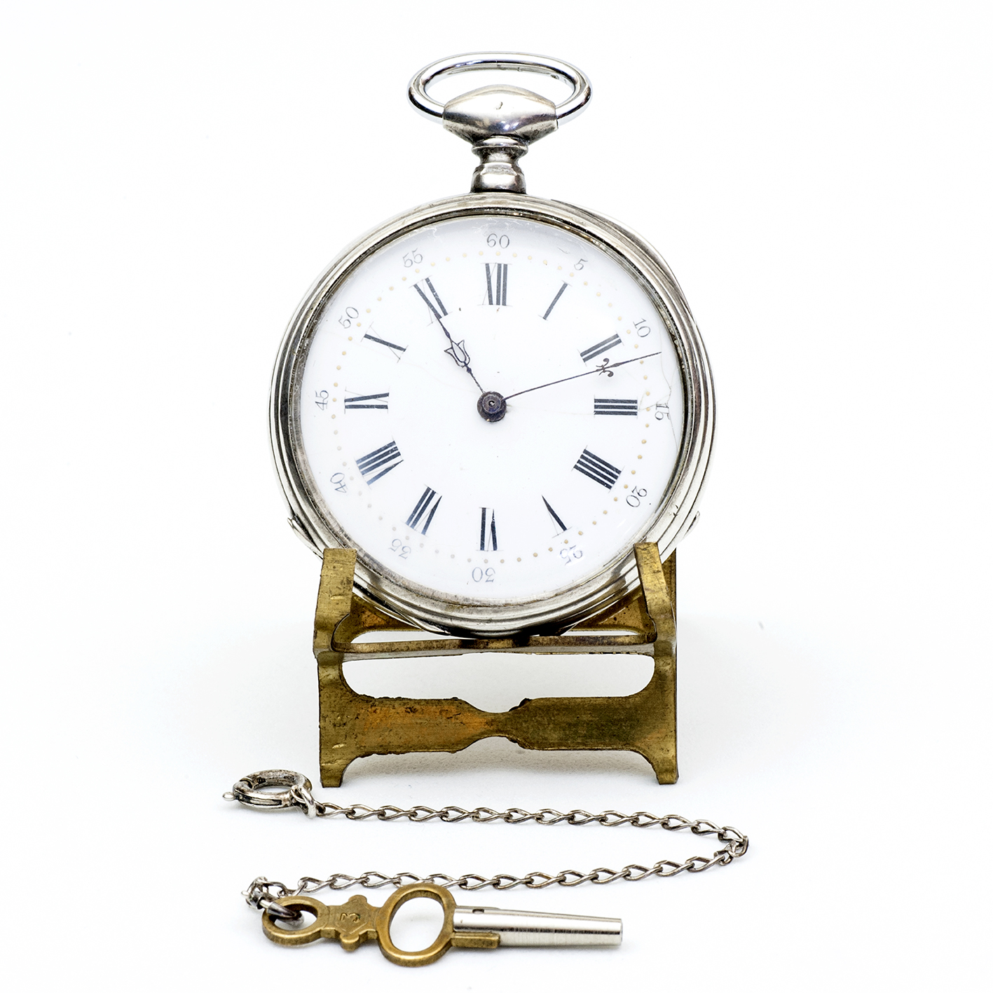 A GRUET (AG). Reloj francés de bolsillo, lepine. Plata. Suiza, ca. 1880. A GRUET (AG). Reloj francés de bolsillo, lepine. Plata. Suiza, ca. 1880.