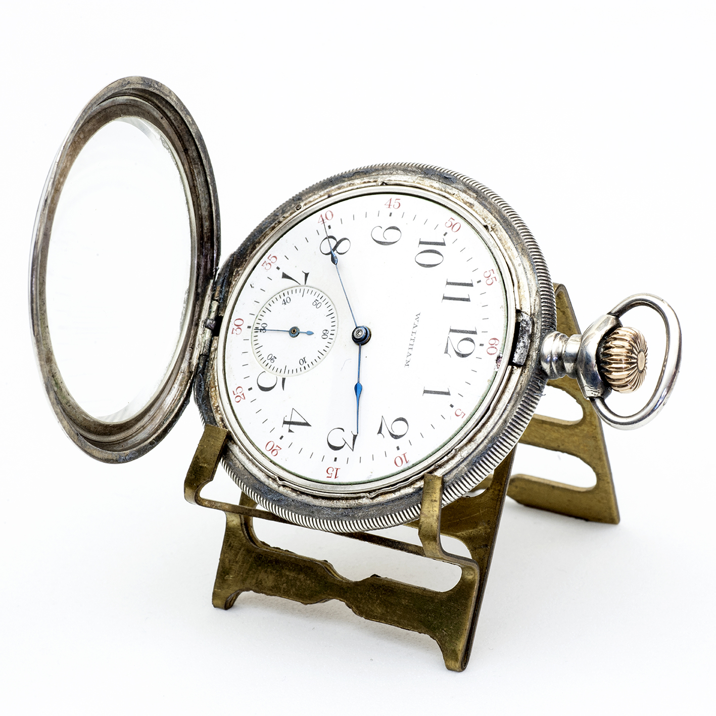 AMERICAN WALTHAM WATCH CO.(USA). Reloj de Bolsillo, Lepine y remontoir. Plata. USA, año 1914. AMERICAN WALTHAM WATCH CO.(USA). Reloj de Bolsillo, Lepine y remontoir. Plata. USA, año 1914.