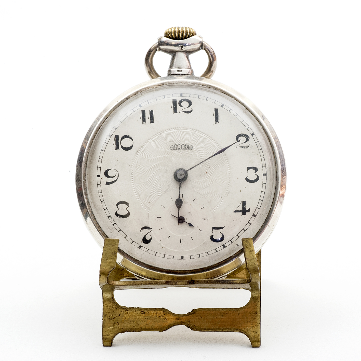 ARCADIA. Reloj de bolsillo, lepine y remontoir. Plata. Suiza, ca. 1915 ARCADIA. Reloj de bolsillo, lepine y remontoir. Plata. Suiza, ca. 1915