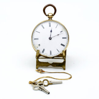 ARNOLD LONDON. Reloj suizo de bolsillo lepine. Oro 18k. Suiza, ca. 1900.